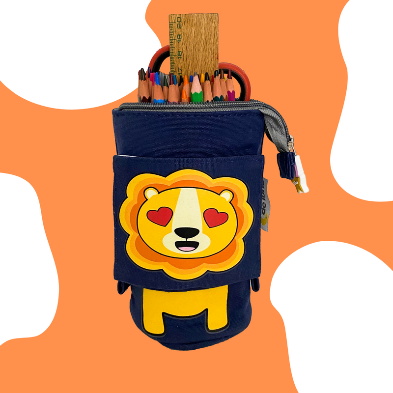 Trousse pot à crayons lion pour enfant